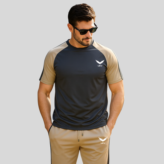 Men’s Stylish Full Track Suit – Active & Casual Wear light brown and black color