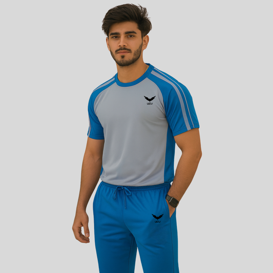 Men’s Stylish Full Track Suit – Active & Casual Wear blue and grey color