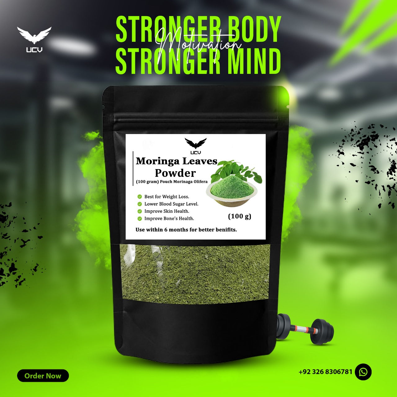 UCV Moringa Leaves Powder — Pure Superfood for Energy, Weight Loss & Immunity 100 GM